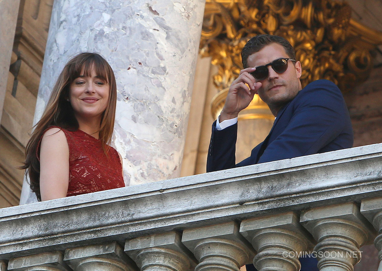 Filming on 'Fifty Shades Darker' takes place at Opera Garnier in Paris Featuring: Dakota Johnson, Jamie Dornan Where: Paris, France When: 18 Jul 2016 Credit: WENN.com **Not available for publication in France, Belgium, Spain, Italy**
