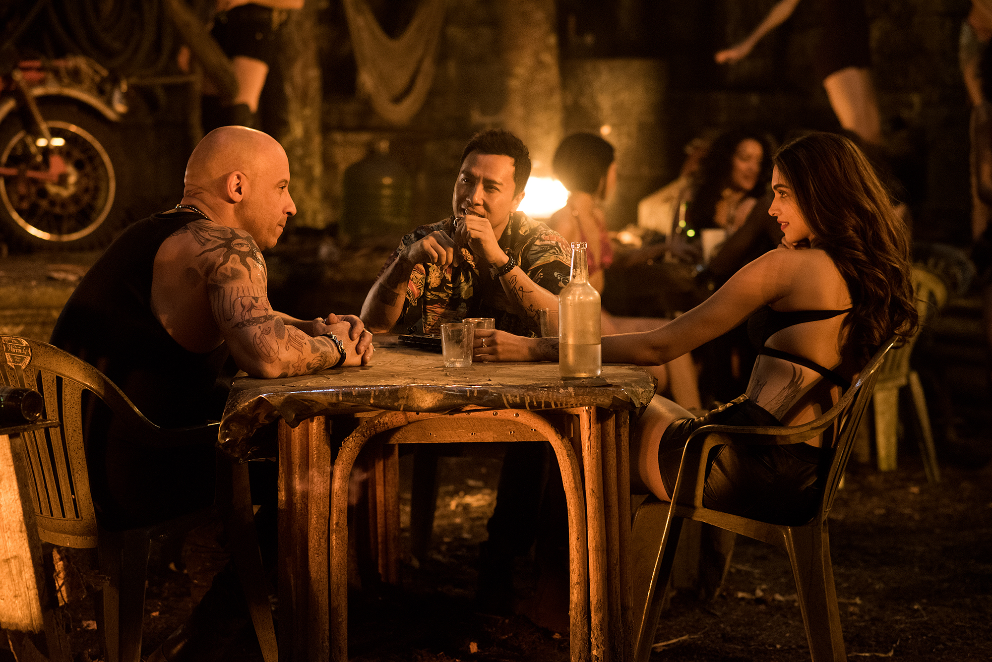 (L-R) Vin Diesel as Xander Cage, Donnie Yen as Xiang and Deepika Padukone as Serena Unger in xXx: RETURN OF XANDER CAGE by Paramount Pictures and Revolution Studios