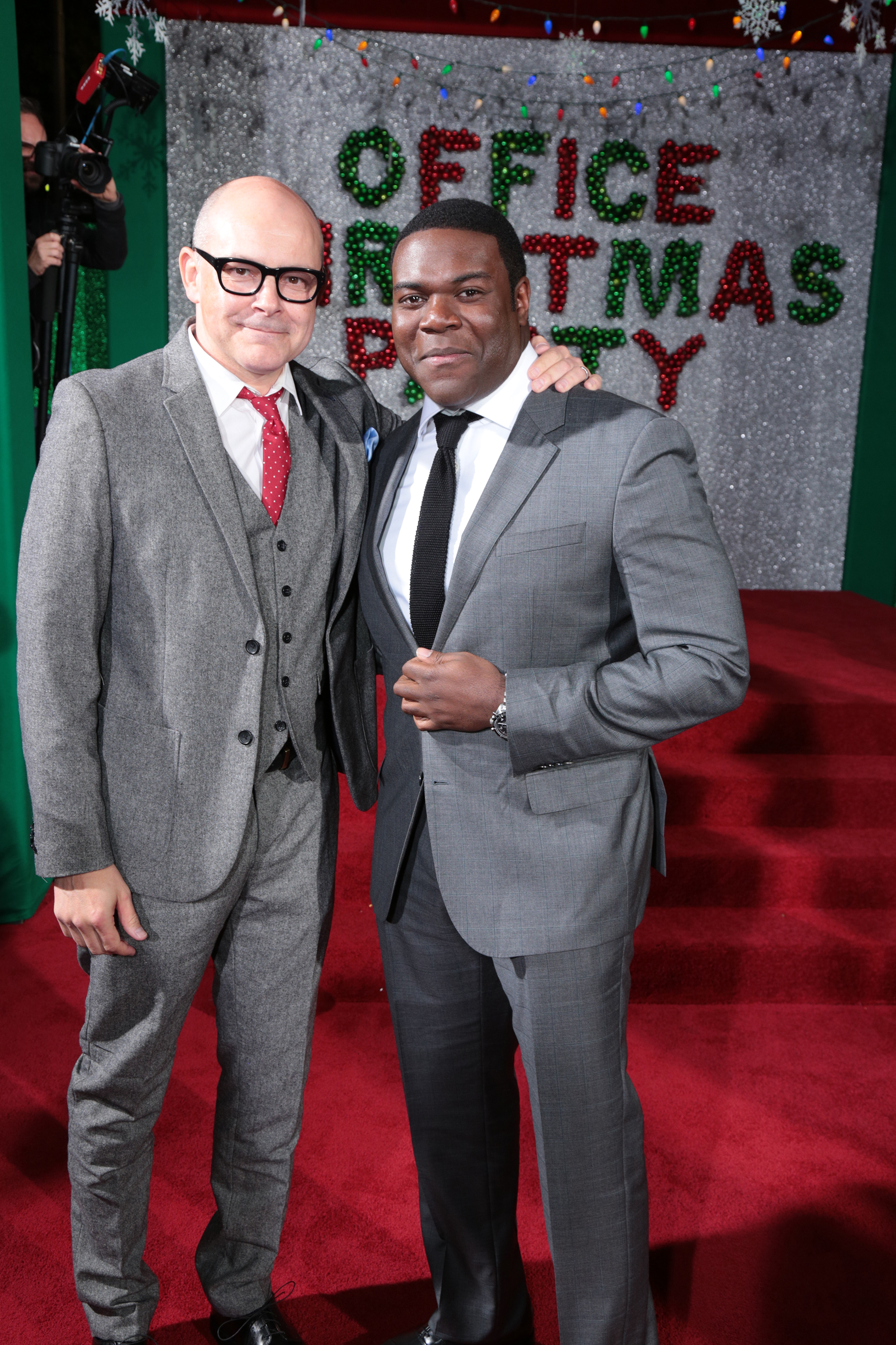 Rob Corddry and Sam Richardson pose as Paramount Pictures presents the Los Angeles premiere of "Office Christmas Party" at the Regency Village Theater in Los Angeles, CA on Wednesday, December 7, 2016  (Photo: Alex J. Berliner / ABImages)