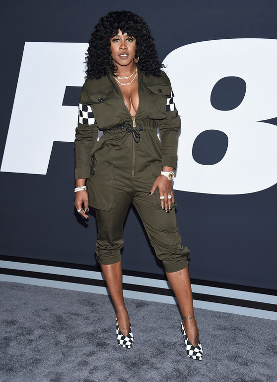 Remy Ma attends the world premiere of Universal Pictures' "The Fate of the Furious" at Radio City Music Hall on Saturday, April 8, 2017, in New York. (Photo by Evan Agostini/Invision/AP)