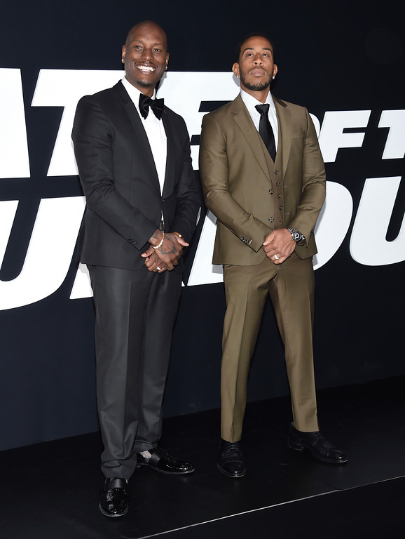 Tyrese Gibson, left, and Ludacris attend the world premiere of Universal Pictures' "The Fate of the Furious" at Radio City Music Hall on Saturday, April 8, 2017, in New York. (Photo by Evan Agostini/Invision/AP)